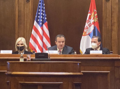 13 April 2021 National Assembly Speaker Ivica Dacic at the conference on Serbian-American relations